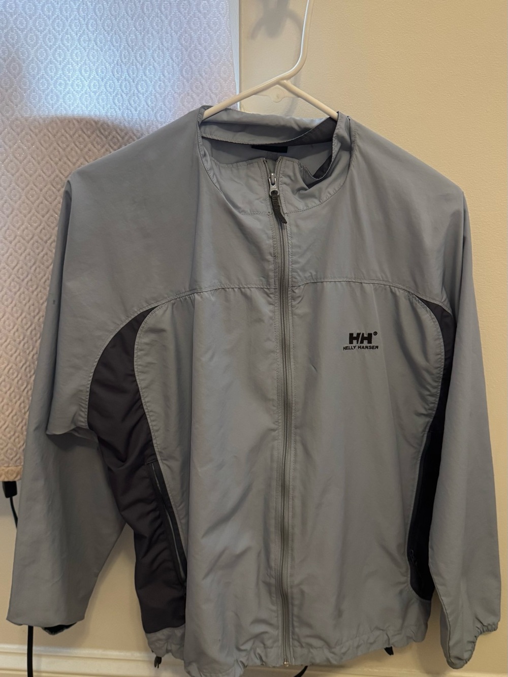 Helly Hansen Light Gray and Black Windbreaker Jacket